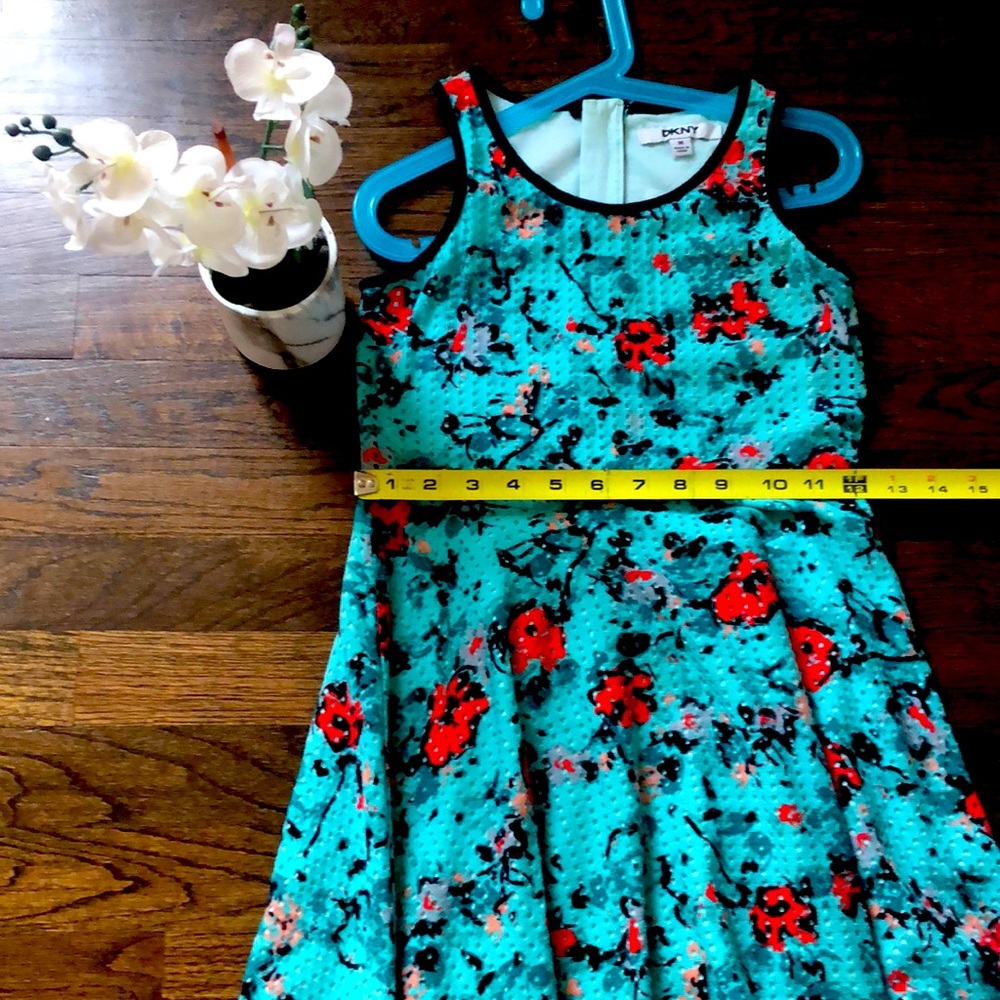 DKNY Girls Turquoise floral dress